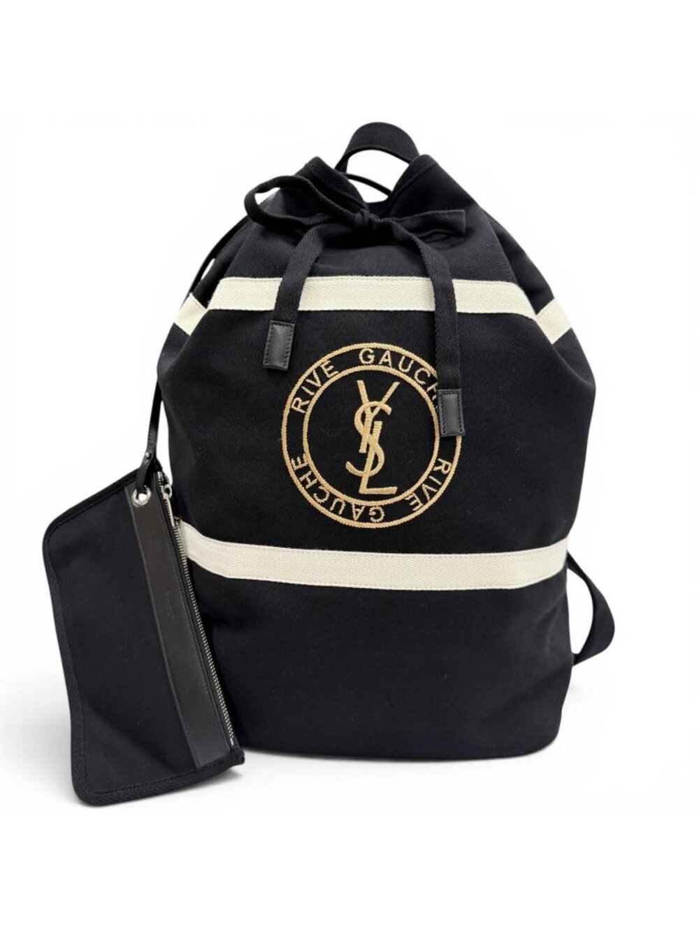 Saint Laurent Paris Canvas Leather Rive Gauche Sling